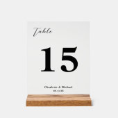Elegant Minimalist Wedding Table Number Acryl Bord (Voorkant)
