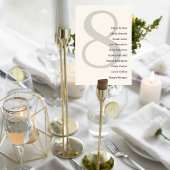 Elegant Minimalist Wedding Table Number Card Kaart