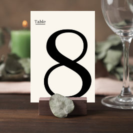 Elegant Minimalist Wedding Table Number Card Kaart