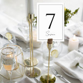 Elegant Minimalist Wedding Table Number Card Kaart