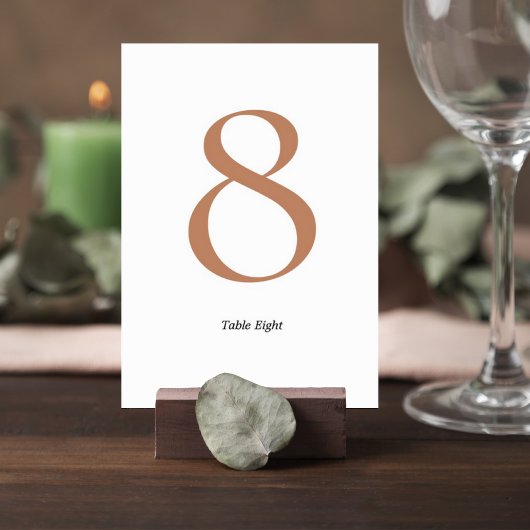 Elegant Minimalist Wedding Table Number Card Kaart