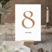 Elegant Minimalist Wedding Table Number Card Kaart