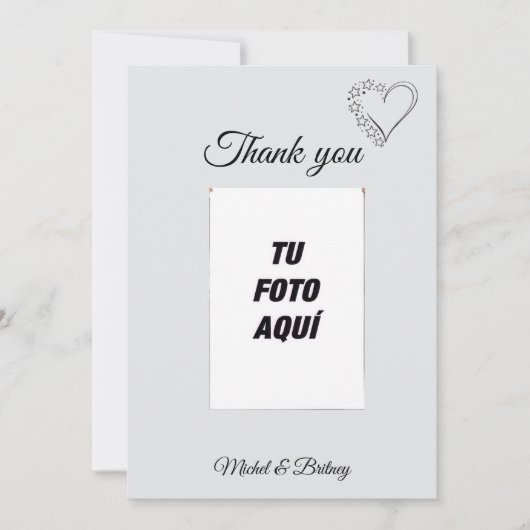 Elegant Minimalist Wedding Thank You Card Bedankkaart (Voorkant)