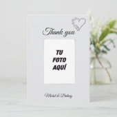 Elegant Minimalist Wedding Thank You Card Bedankkaart (Staand voorkant)