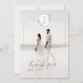 Elegant Minimalist  Wedding Thank You Card Save The Date (Voorkant)