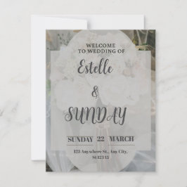 Elegant Minimalist Wedding Welcome Sign Bedankkaart