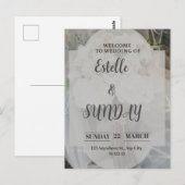 Elegant Minimalist Wedding Welcome Sign Briefkaart (Voorkant / Achterkant)