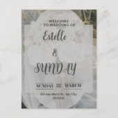 Elegant Minimalist Wedding Welcome Sign Briefkaart (Voorkant)