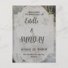Elegant Minimalist Wedding Welcome Sign Briefkaart