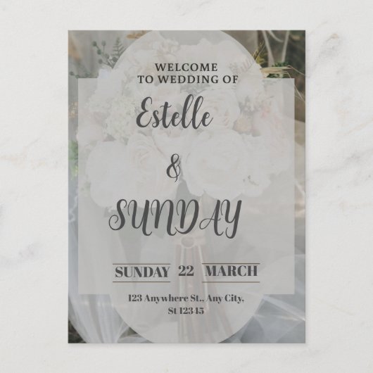 Elegant Minimalist Wedding Welcome Sign Briefkaart (Voorkant)