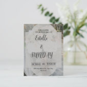 Elegant Minimalist Wedding Welcome Sign Feestdagenkaart (Staand voorkant)