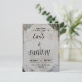 Elegant Minimalist Wedding Welcome Sign Feestdagenkaart (Staand voorkant)