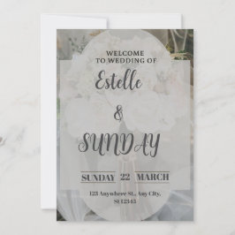 Elegant Minimalist Wedding Welcome Sign Kaart