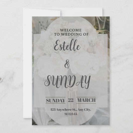 Elegant Minimalist Wedding Welcome Sign Kaart (Voorkant)