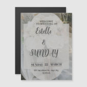 Elegant Minimalist Wedding Welcome Sign Magnetische Uitnodiging (Voorkant / Achterkant)