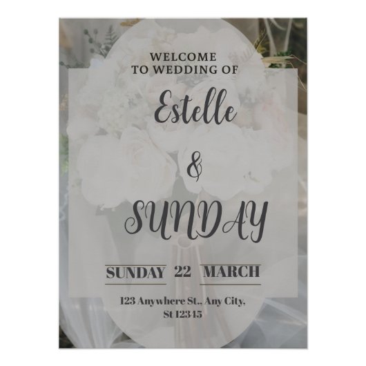 Elegant Minimalist Wedding Welcome Sign Perfect Poster (Voorkant)