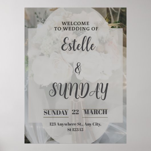 Elegant Minimalist Wedding Welcome Sign Poster (Voorkant)