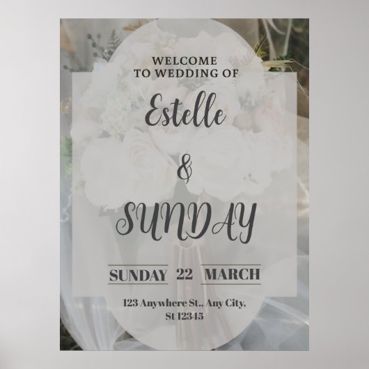 Elegant Minimalist Wedding Welcome Sign Poster (Voorkant)
