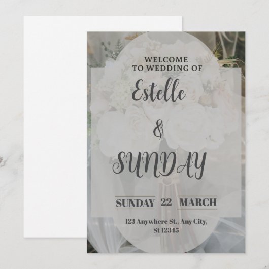 Elegant Minimalist Wedding Welcome Sign Save The Date (Voorkant / Achterkant)