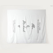 Elegant Minimalist Wedding Welcome Sign - Tapestry Wandkleed (Voorkant (horizontaal))