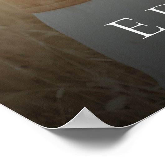 Elegant minimalist Welkomstbord voor fotobruiloft Poster (Hoek)