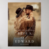 Elegant minimalist Welkomstbord voor fotobruiloft Poster (Voorkant)