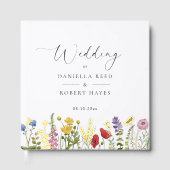 Elegant Minimalist Whimsical Wildflower Wedding Gastenboek (Voorkant)