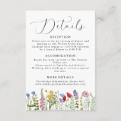 Elegant Minimalist Whimsical Wildflower Wedding Informatiekaartje (Voorkant)