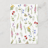 Elegant Minimalist Whimsical Wildflower Wedding Informatiekaartje (Achterkant)