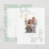 Elegant Minimalist White and Mint Holiday Floral Briefkaart (Voorkant / Achterkant)