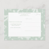 Elegant Minimalist White and Mint Holiday Floral Briefkaart (Achterkant)