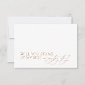 Elegant Minimalist White Bridesmaid proposal Kaart (Voorkant)