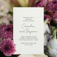 Elegant Minimalist White Brunch met Passen getrouw