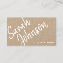 Elegant Minimalist White Calligraphy Kraft
