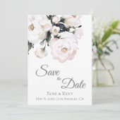 Elegant minimalist White Floral Photo Wedding Save The Date (Staand voorkant)