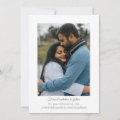 Elegant minimalist White Floral Photo Wedding Save The Date (Achterkant)