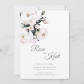 Elegant minimalist White Floral Wedding Kaart (Voorkant)