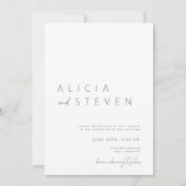 Elegant minimalist White Modern Wedding Invitation Kaart (Voorkant)