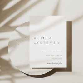 Elegant minimalist White Modern Wedding Invitation Kaart