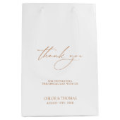 Elegant Minimalist White Weddenschap Hartelijk dan Medium Cadeauzakje (Voorkant)