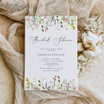 Elegant minimalist wildflower bridal shower kaart<br><div class="desc">Elegant minimalist wildflower bridal shower Invitation
Matching items available.</div>