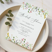 Elegant minimalist wildflower bridal shower kaart