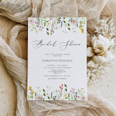 Elegant minimalist wildflower bridal shower kaart