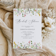 Elegant minimalist wildflower bridal shower