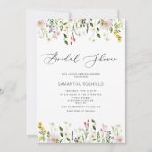 Elegant minimalist wildflower bridal shower kaart (Voorkant)