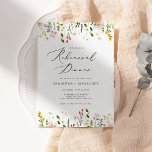 Elegant minimalist wildflower rehearsal dinner kaart<br><div class="desc">Elegant minimalist wildflower rehearsal dinner Invitation
Matching items available.</div>