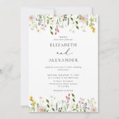 Elegant Minimalist Wildflower Wedding Kaart (Voorkant)