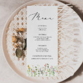 Elegant Minimalist Wildflower Wedding menu