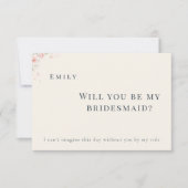 Elegant Minimalist Will You Be My Bridesmaid Card Bedankkaart (Voorkant)