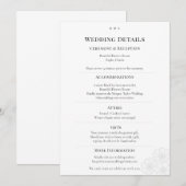 Elegant Minimalist Winter Wedding Details Card Kaart (Voorkant / Achterkant)